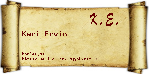 Kari Ervin névjegykártya