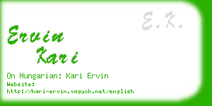 ervin kari business card